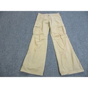Ralph Lauren Polo Jeans Pants Womens 8 Beige Cargo Wide Leg Rip Stop Utility